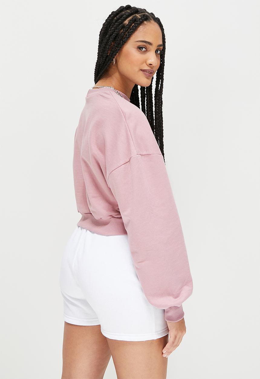 Blake -  Co -Ord Crop crew sweat - mocha
