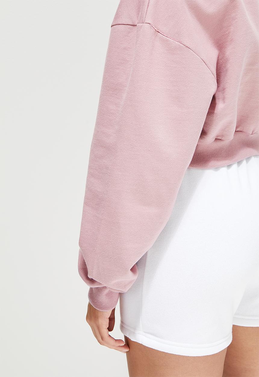Blake -  Co -Ord Crop crew sweat - mocha