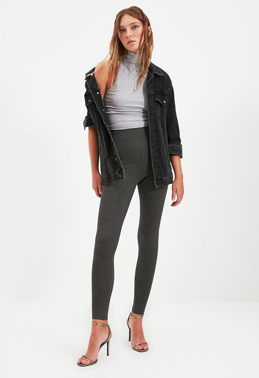 Trendyol - High waist leggings - anthracite