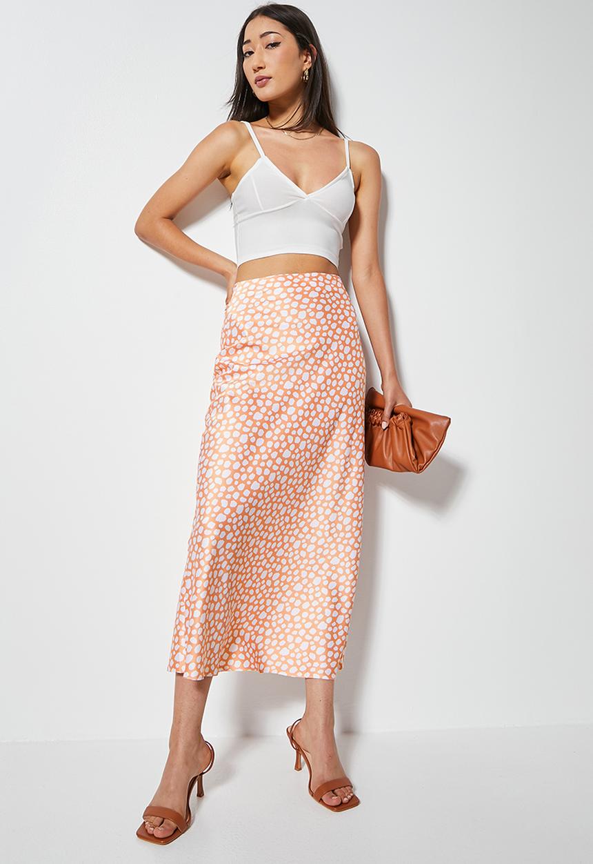 VELVET - A line slip skirt - canteloupe