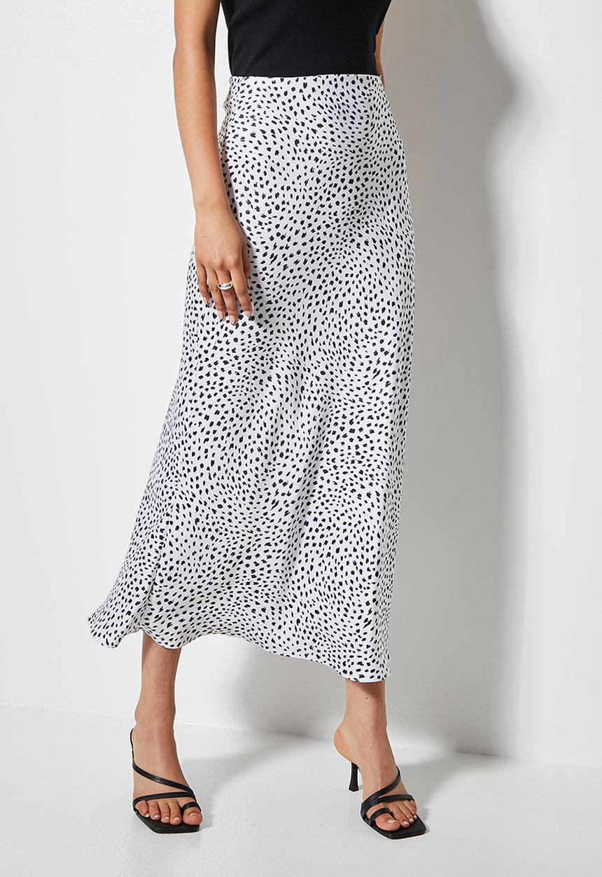 VELVET - A line slip skirt - black tapioca