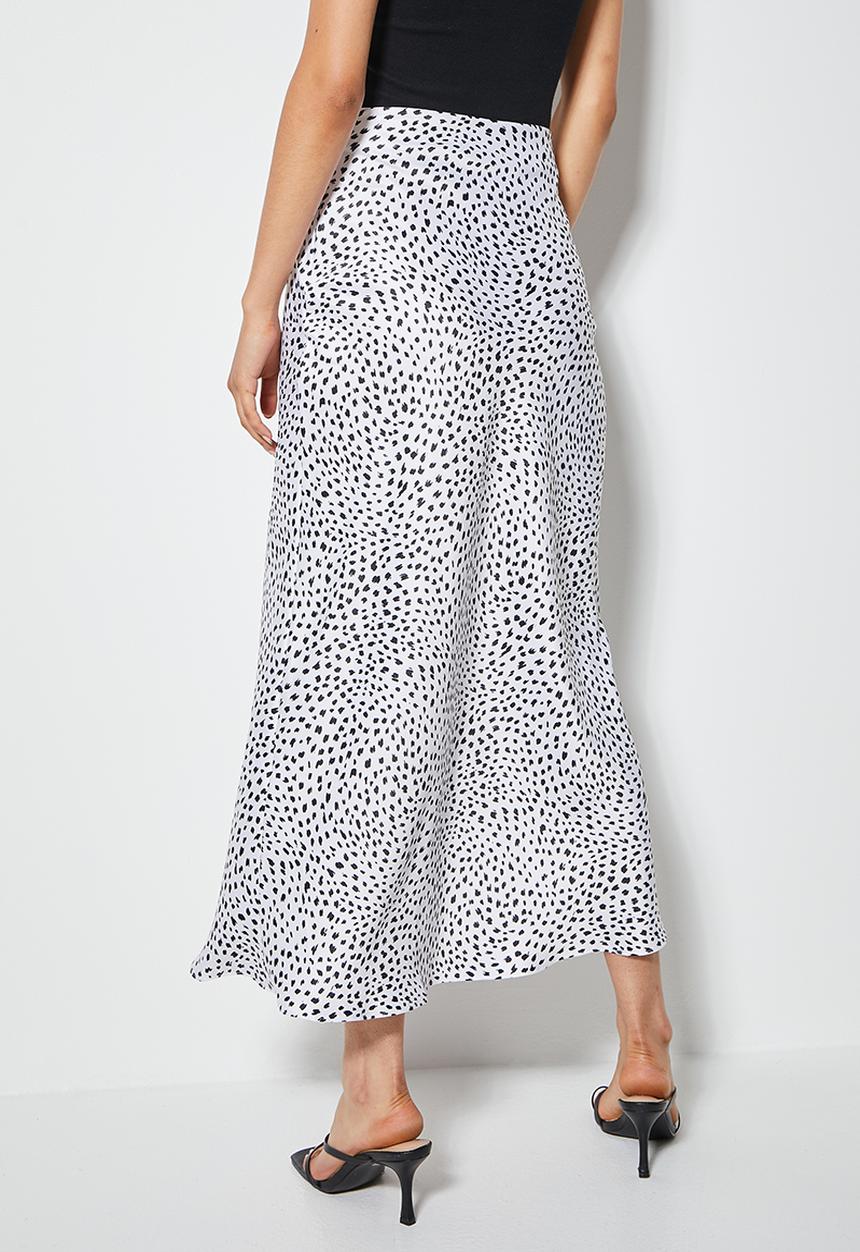 VELVET - A line slip skirt - black tapioca