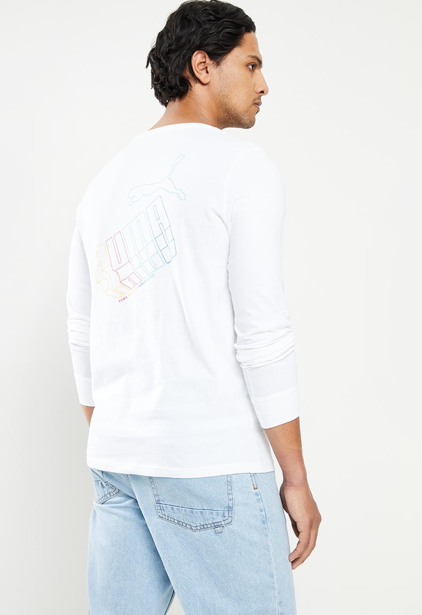 PUMA - Puma graphic longsleeve tee - puma white