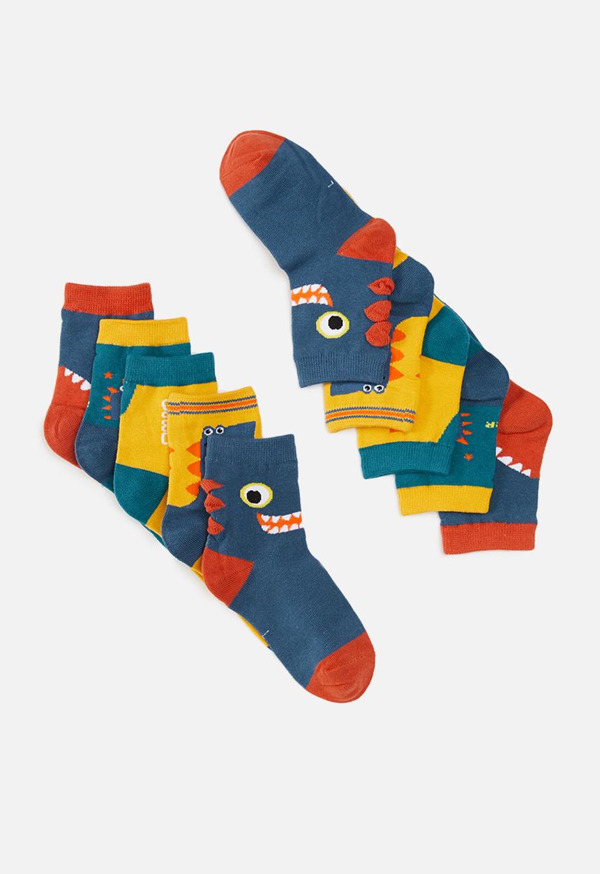Pop Candy - Boys 5 pack dino socks - multi