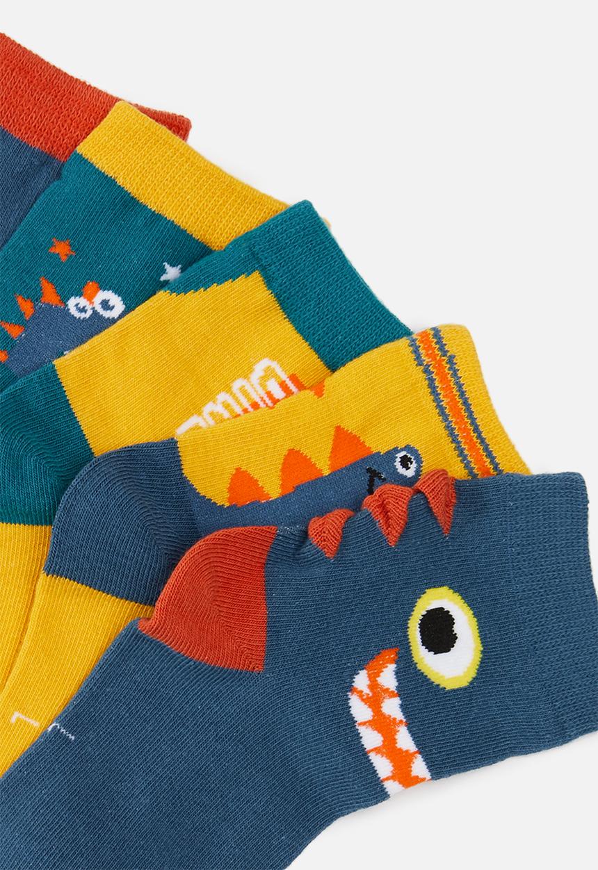 Pop Candy - Boys 5 pack dino socks - multi