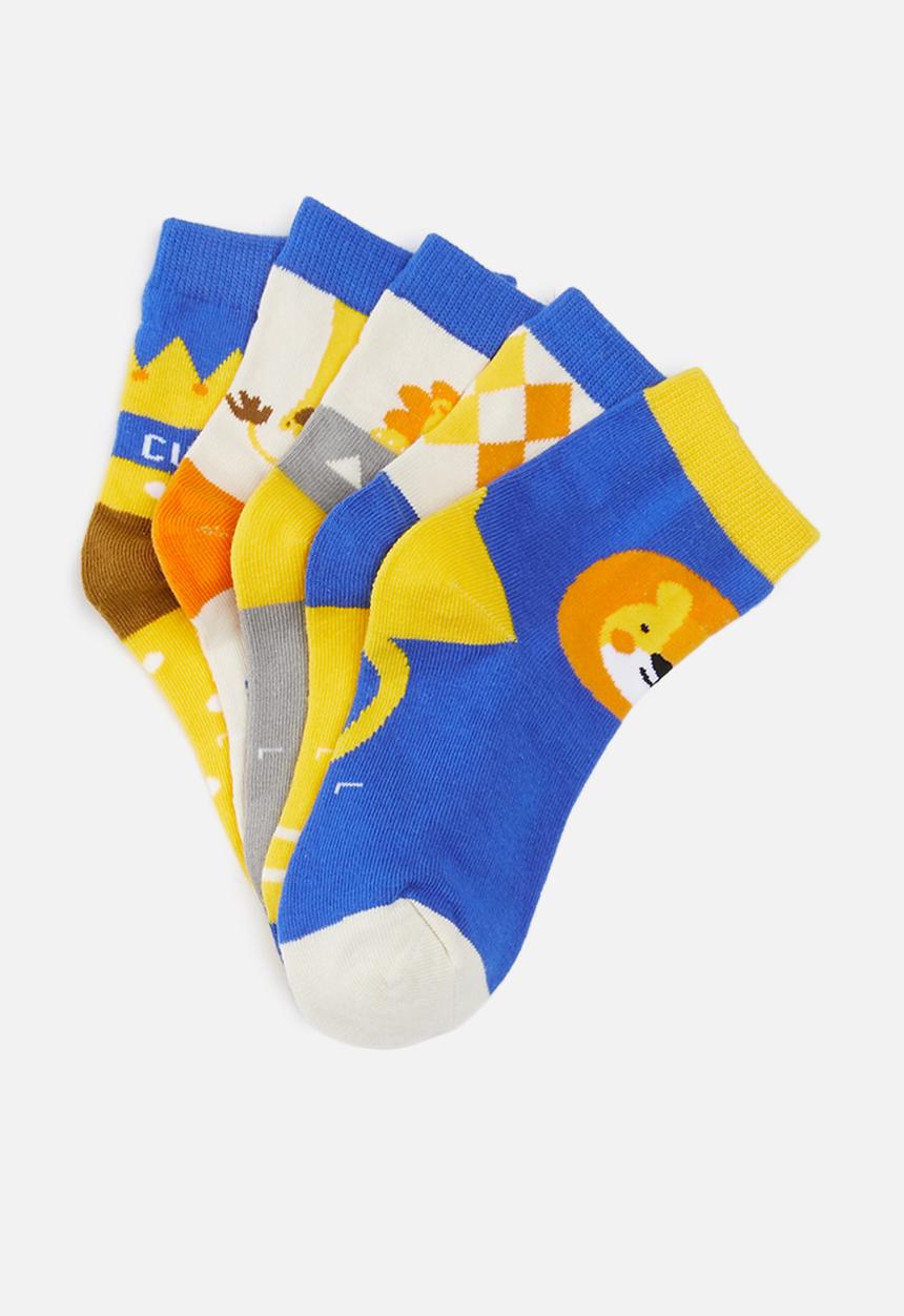 Pop Candy - Boys 5 pack tiger socks - multi