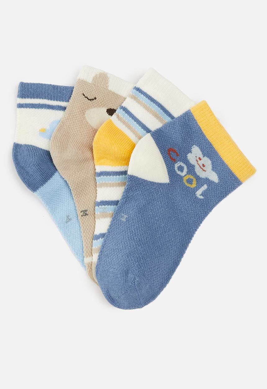 Pop Candy - Boys 4 pack socks - blue & navy