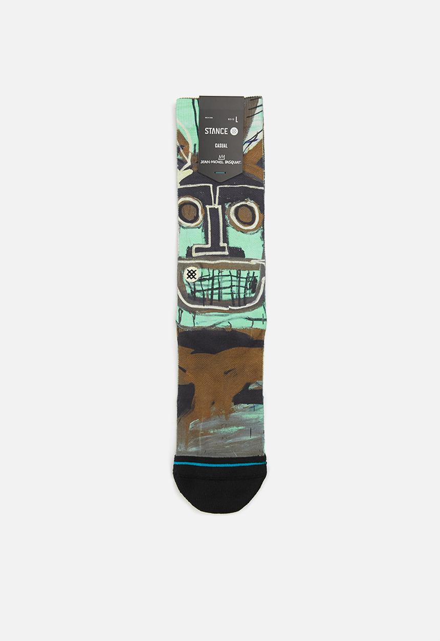 Stance Socks - 2 heads on gold socks - black