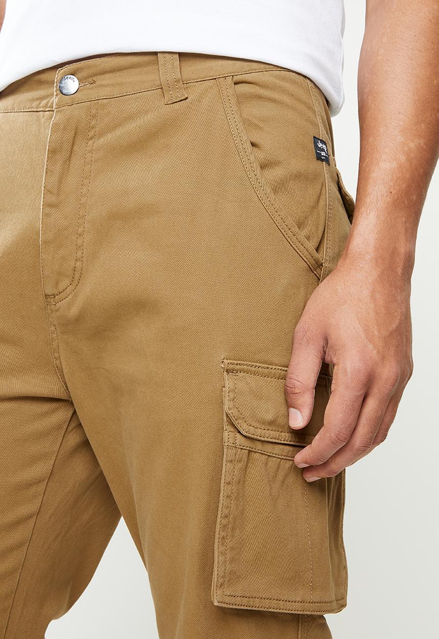JEEP - Fixed waist twill pant - camel