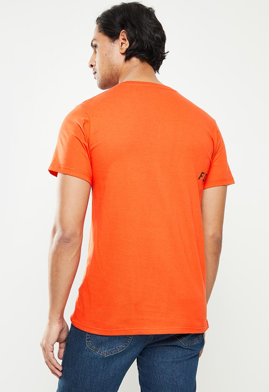 Fox - Mirer block short sleeve tee - flare orange