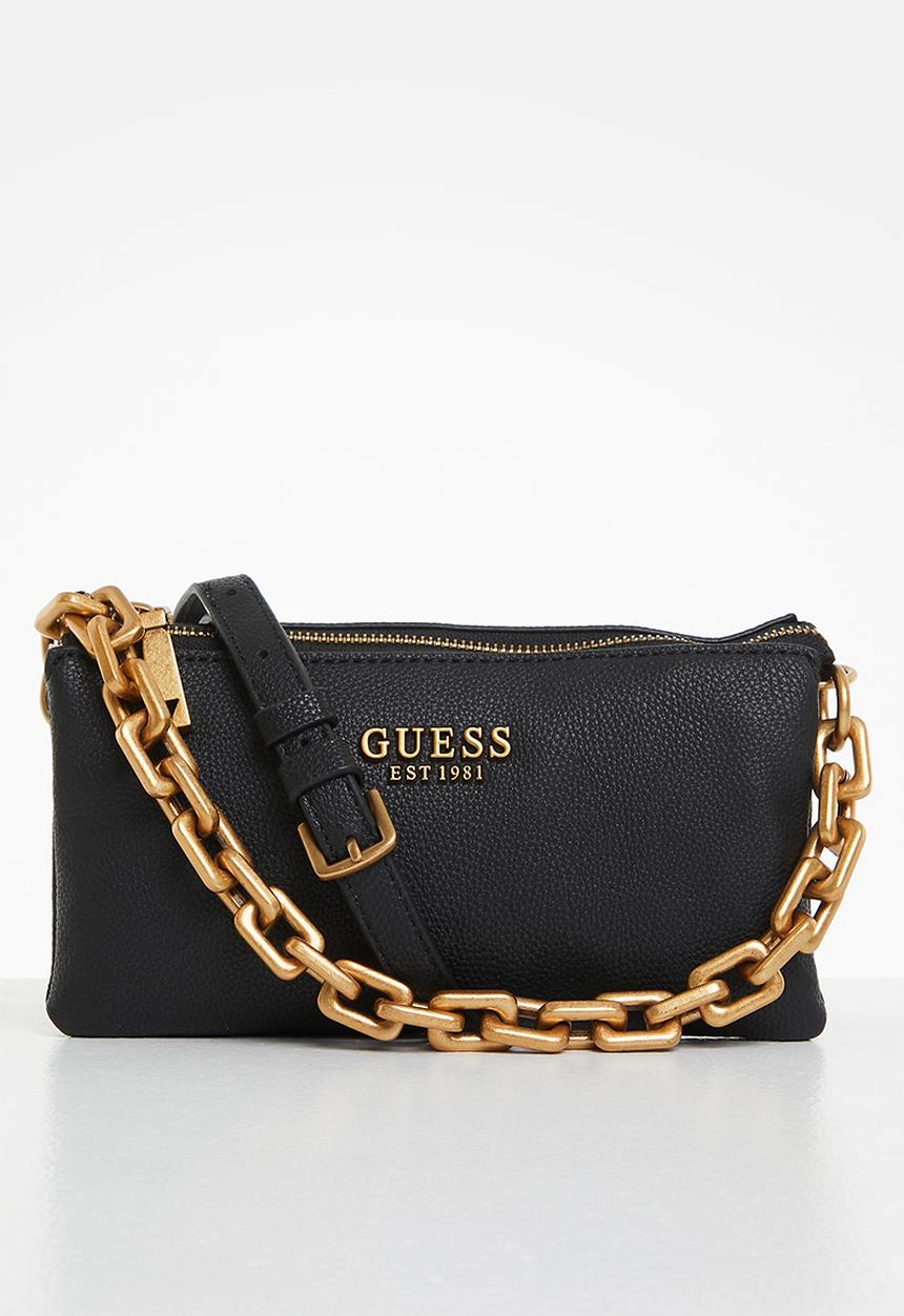 GUESS - Turin mini tri compartment top zip - black
