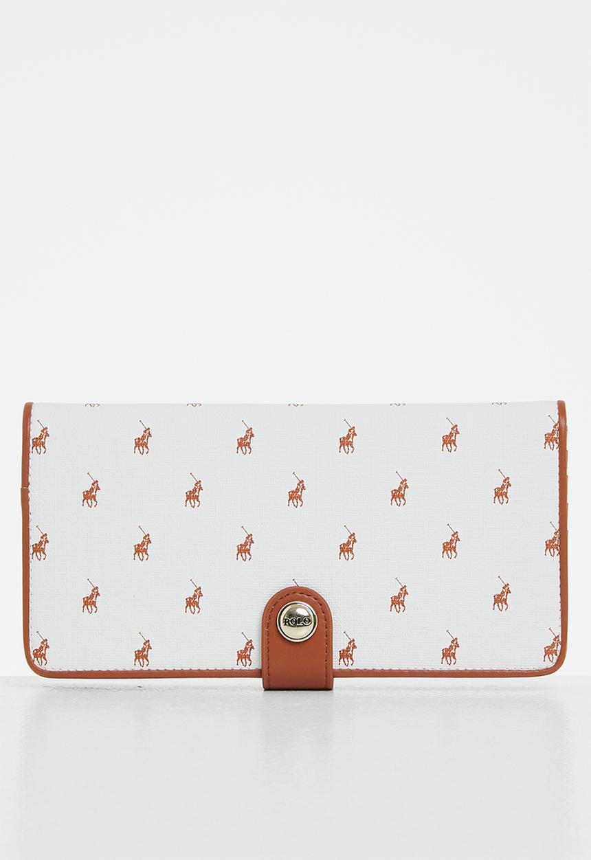 POLO - Iconic slim continental purse - white