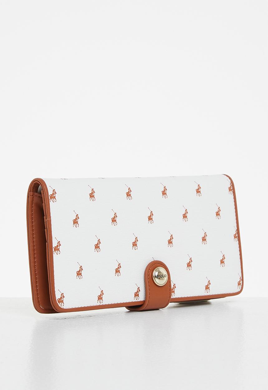 POLO - Iconic slim continental purse - white
