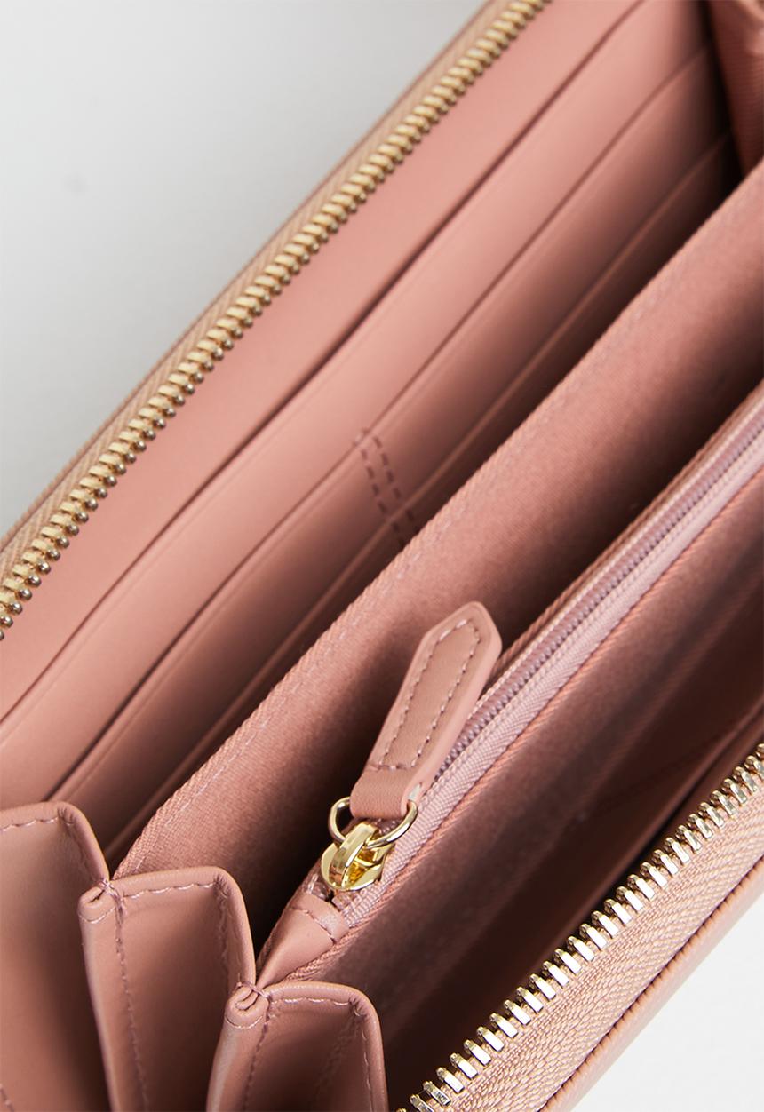 POLO - Nautical zip around purse - pink