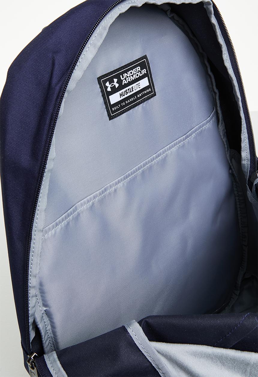 Under Armour - UA Hustle Lite Backpack - Midnight Navy/Midnight Navy/ Metallic Silver