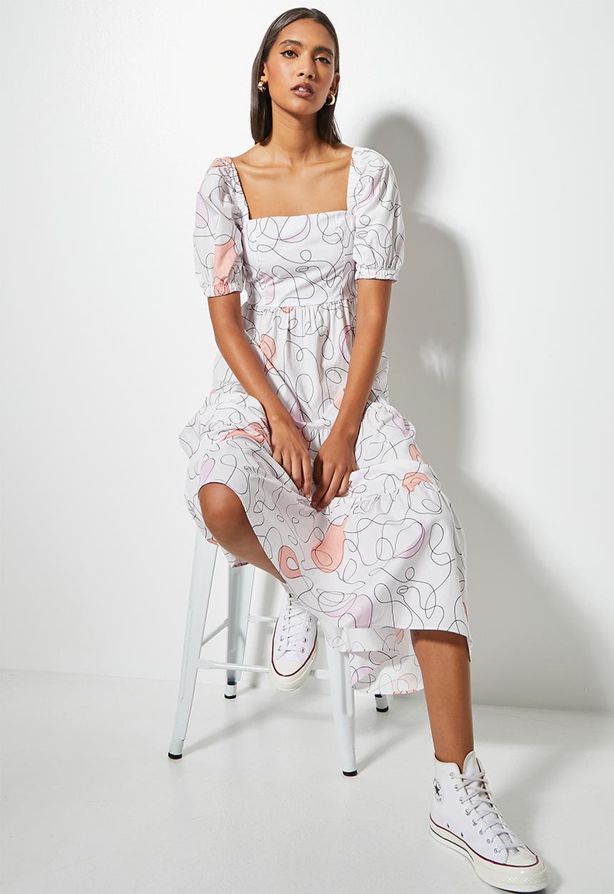 Superbalist - Open back midi dress - white 