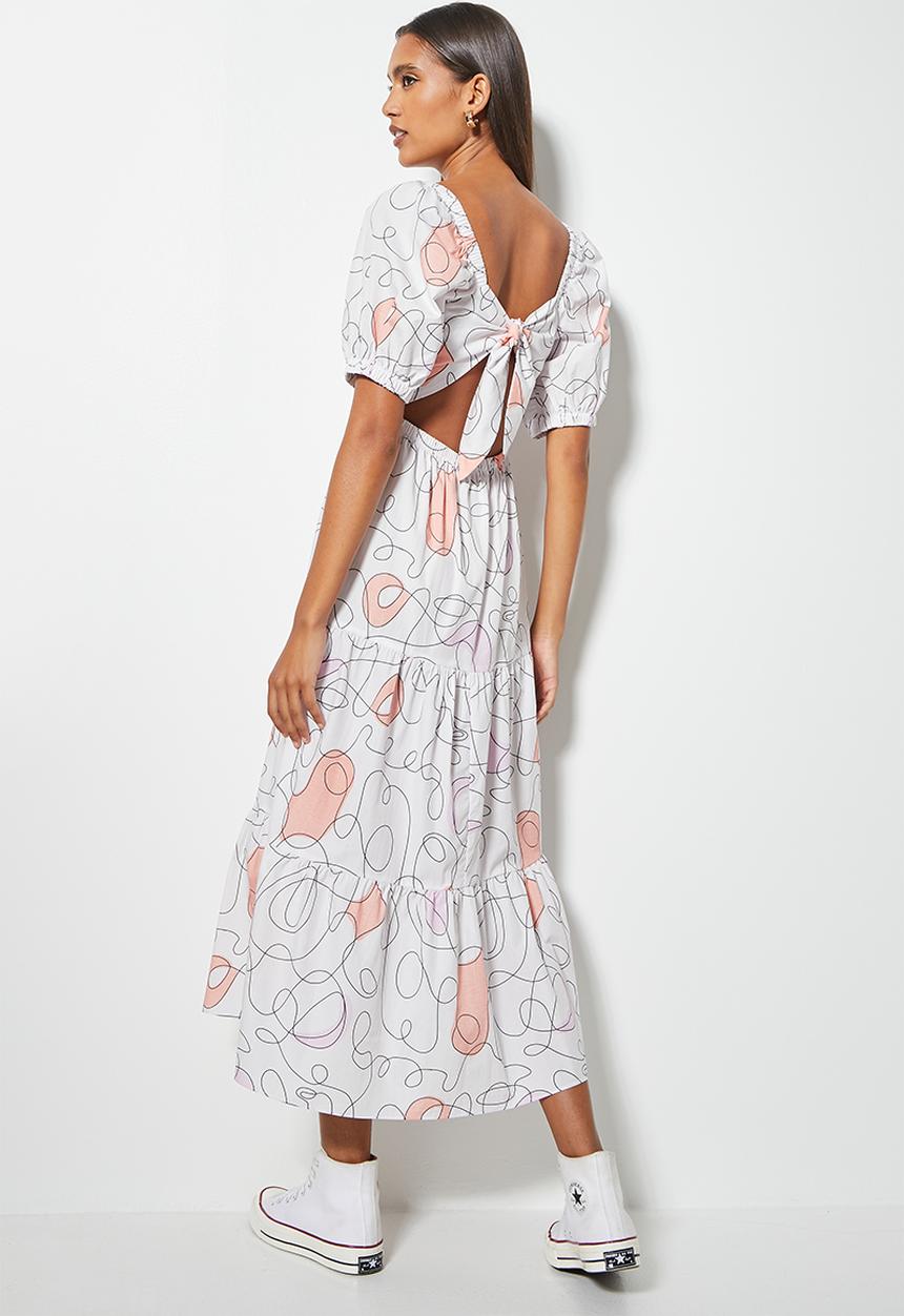 Superbalist - Open back midi dress - white 