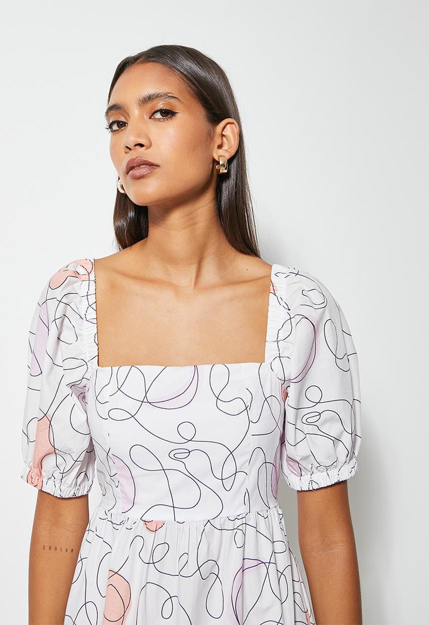 Superbalist - Open back midi dress - white 