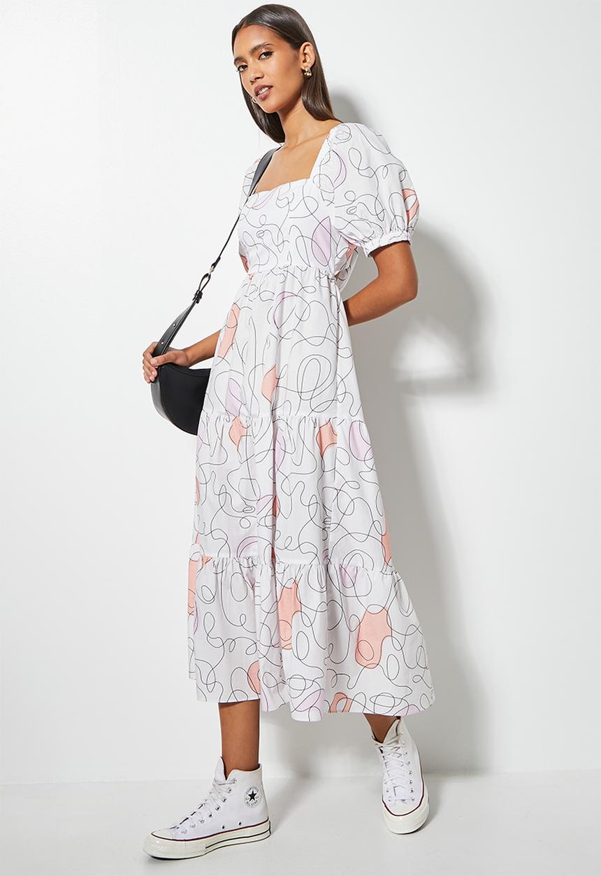 Superbalist - Open back midi dress - white 