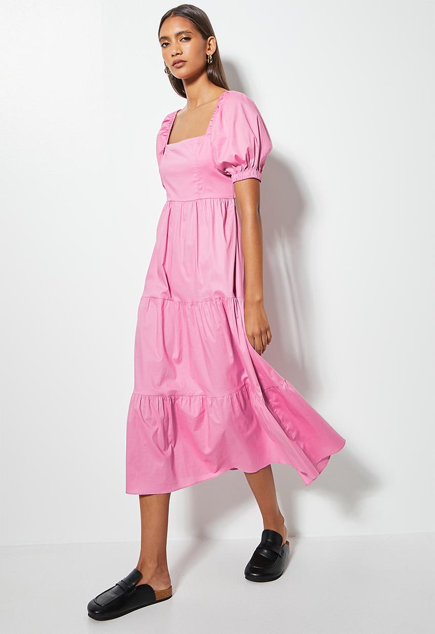 Superbalist - Open back midi dress - dusty pink