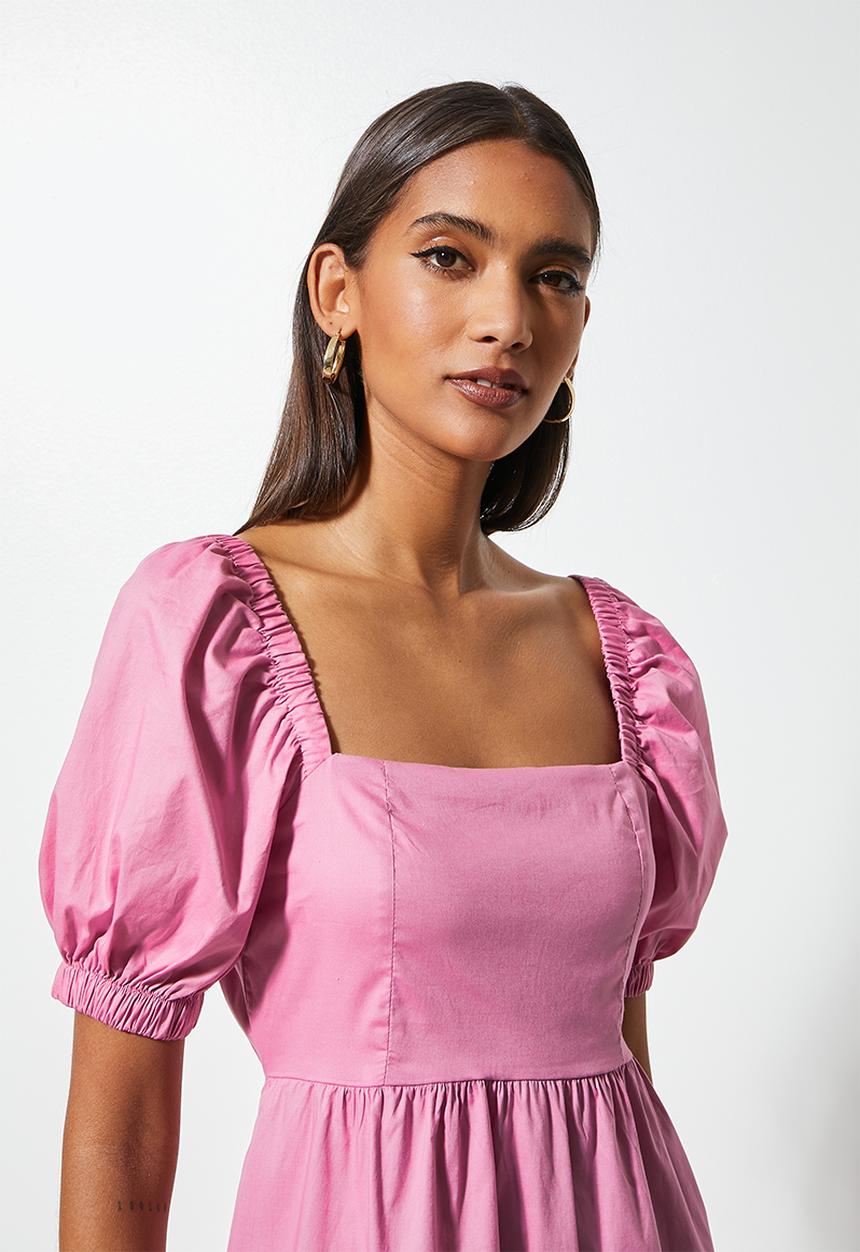 Superbalist - Open back midi dress - dusty pink