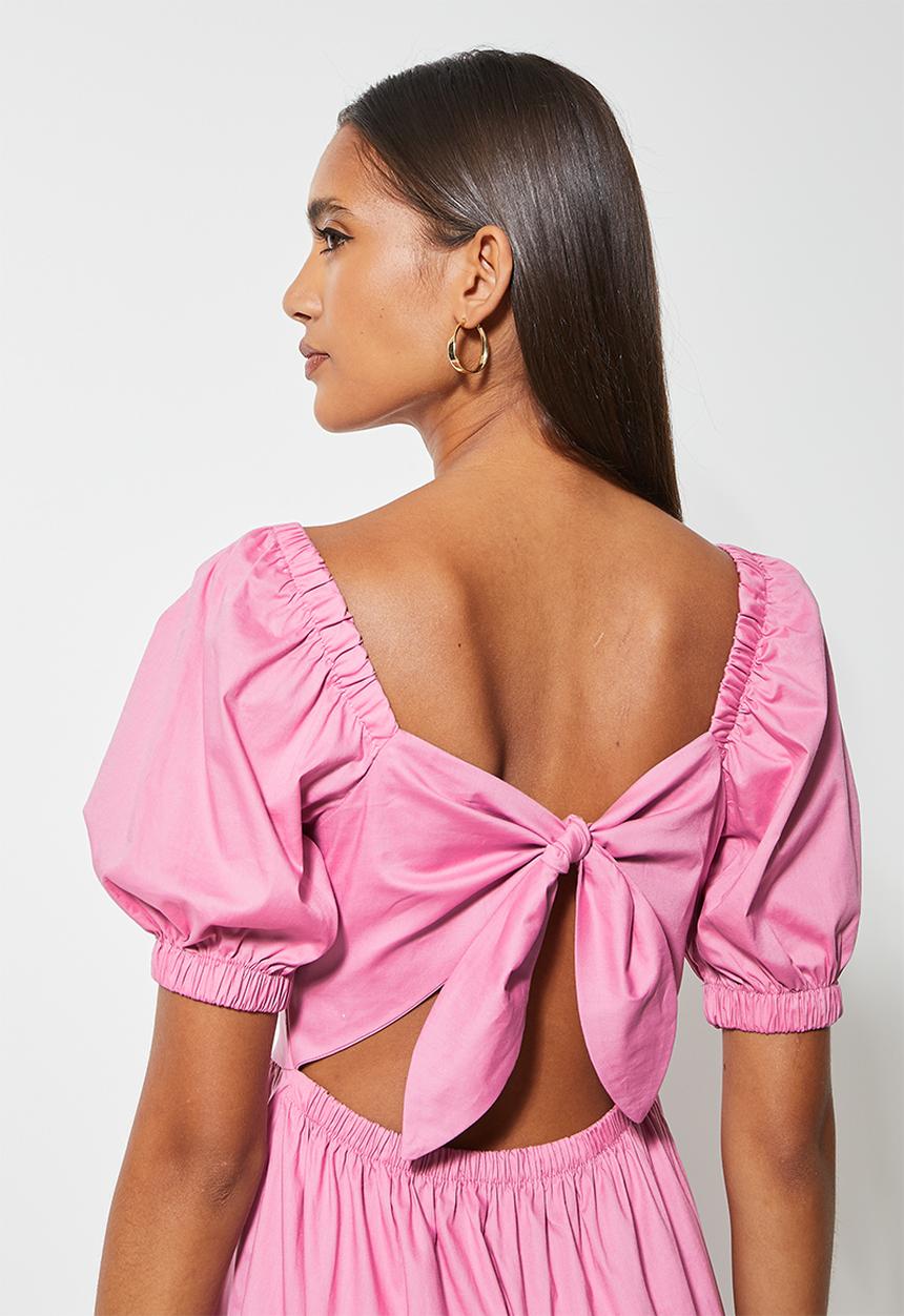 Superbalist - Open back midi dress - dusty pink