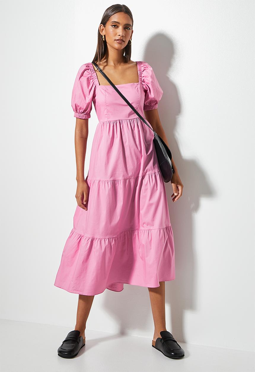 Superbalist - Open back midi dress - dusty pink