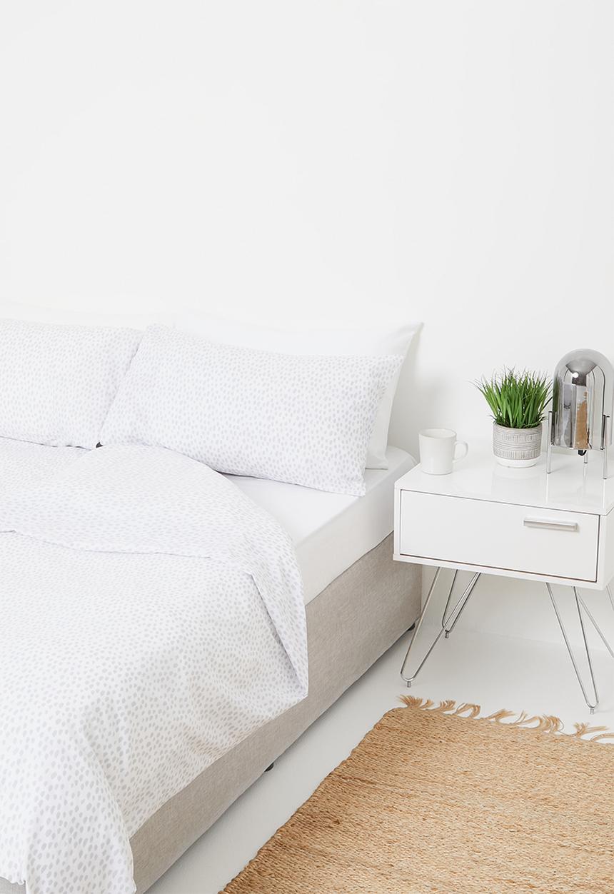 Sixth Floor - Dotty printed polycotton duvet set - grey