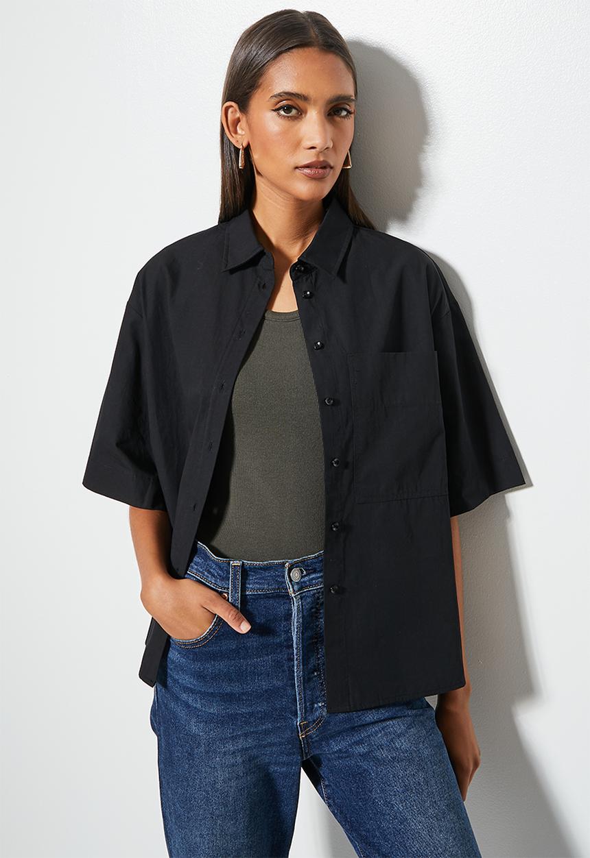 Superbalist - Short sleeve relaxed shirt - black