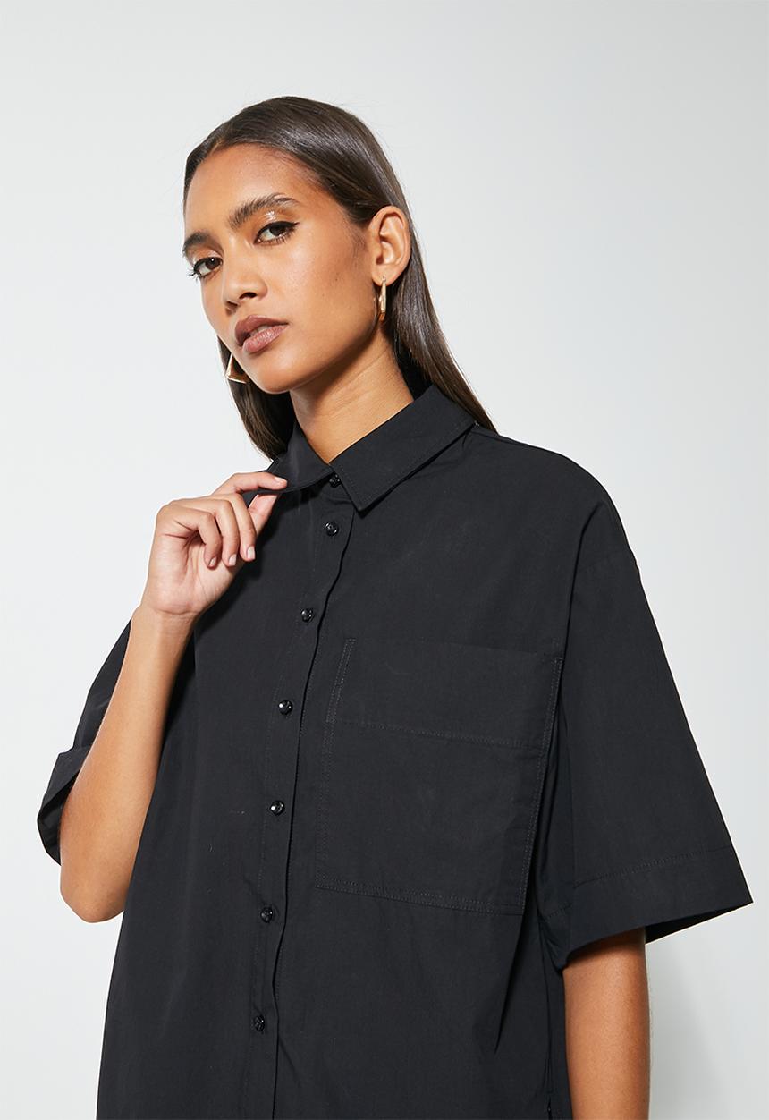 Superbalist - Short sleeve relaxed shirt - black