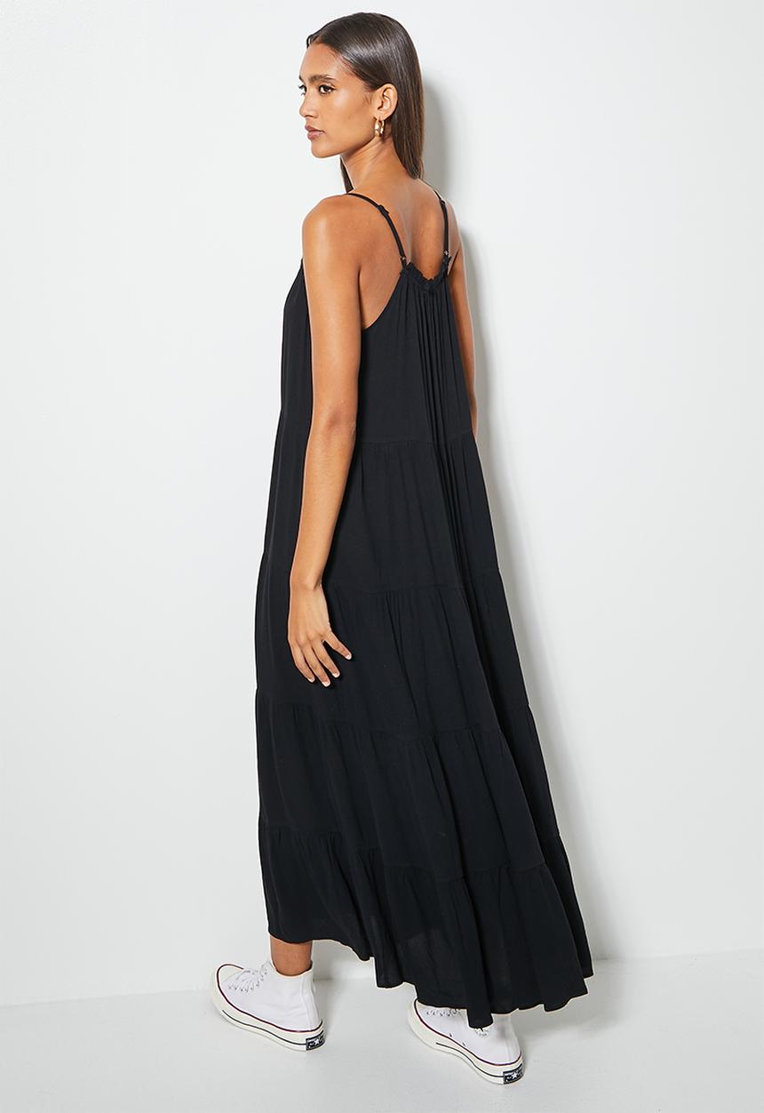 Superbalist - Ruffle trappy midi dress -  black