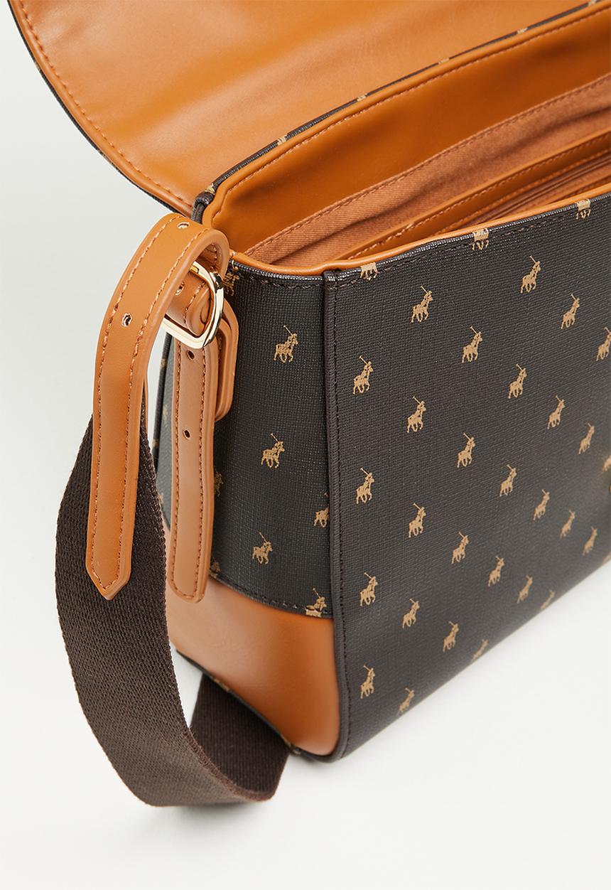 POLO - Iconic flapover sling - brown