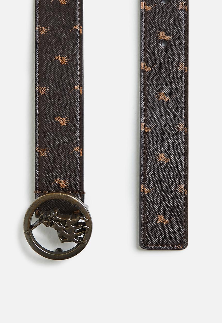 POLO - Sophie leather belt - chocolate
