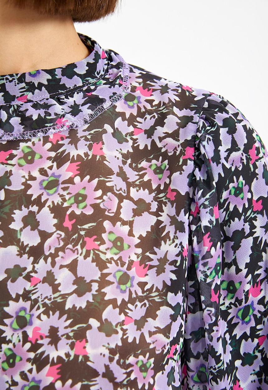 Trendyol - Waist pleated printed  blouse - multi