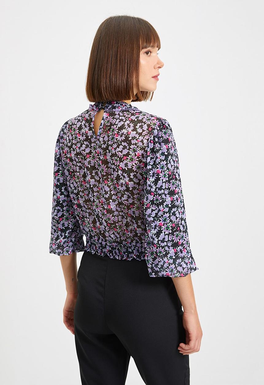 Trendyol - Waist pleated printed  blouse - multi