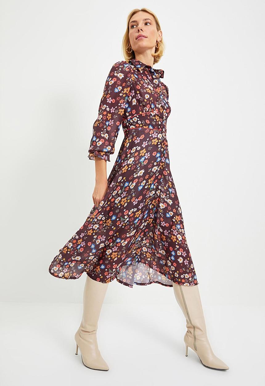Trendyol - Waist detailed shirt dress - multi