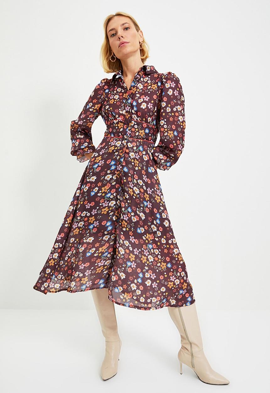 Trendyol - Waist detailed shirt dress - multi