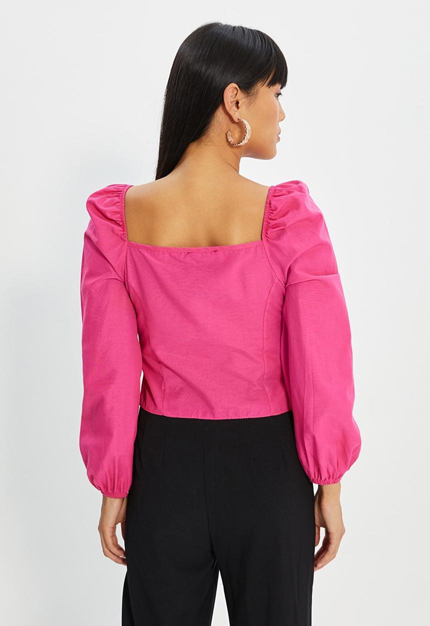 Trendyol - Tie detailed blouse - pink