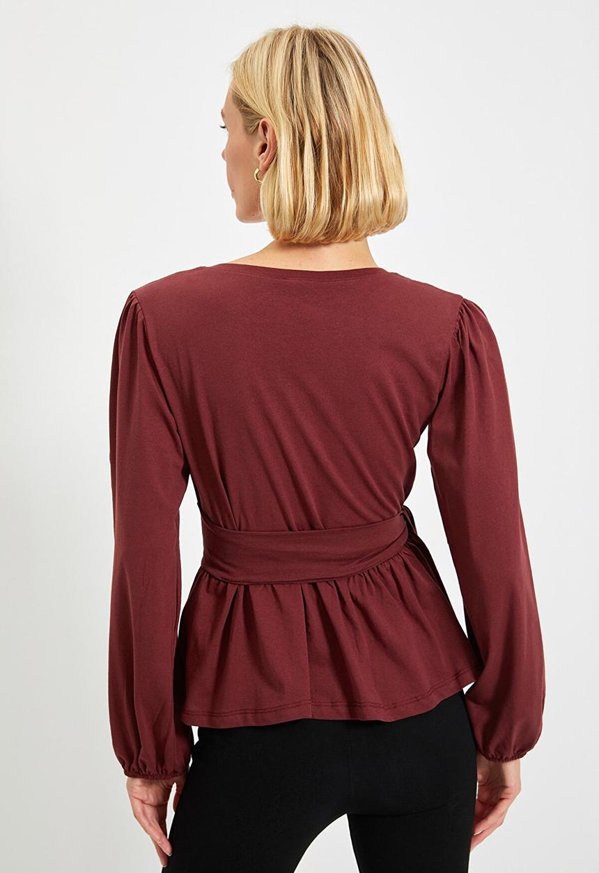 Trendyol - Tie detailed blouse - brown