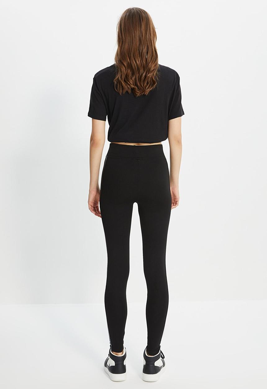 Trendyol - Striped leggings - black