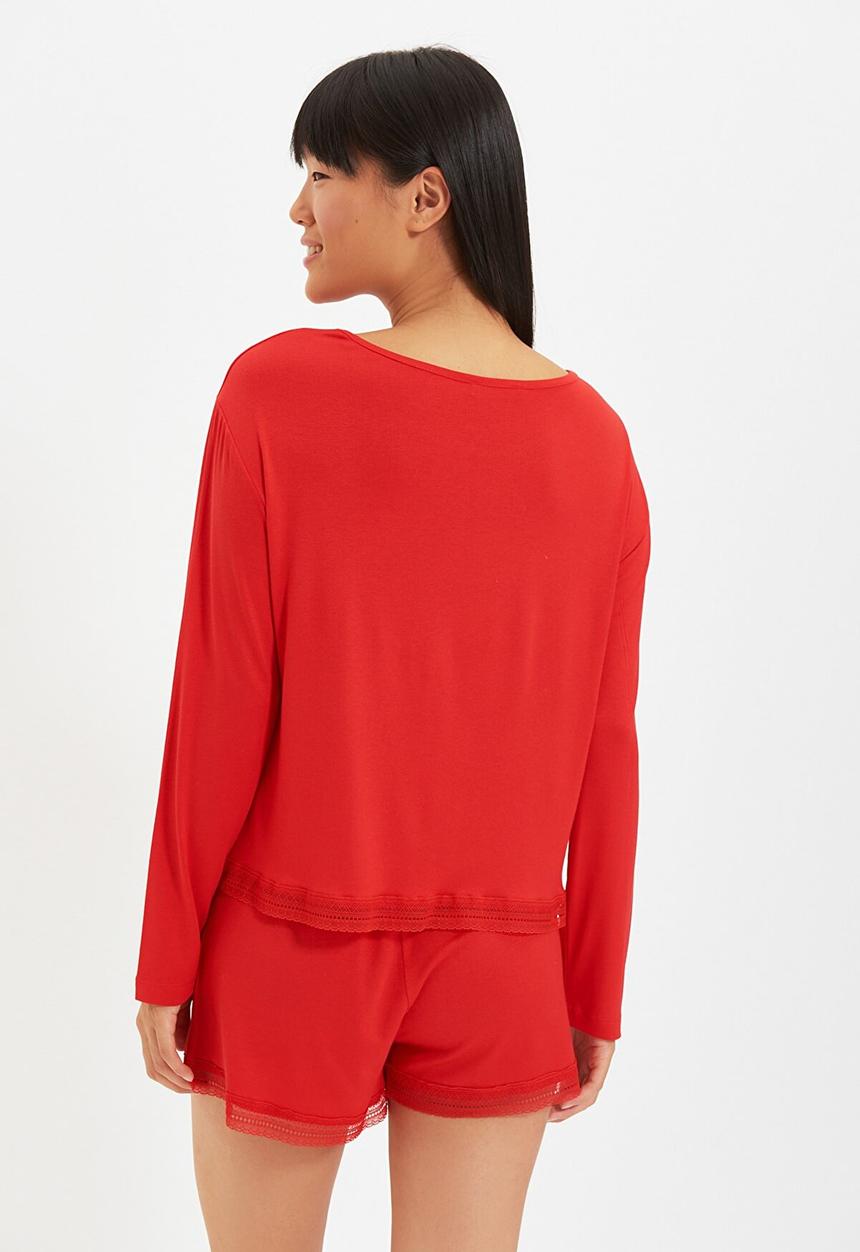 Trendyol - Knitted pajamas set - red