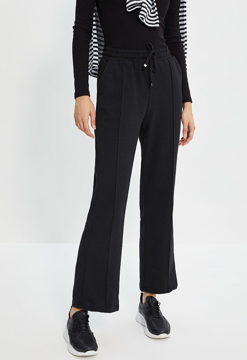 Trendyol - Straight fit knitted sweatpants - black