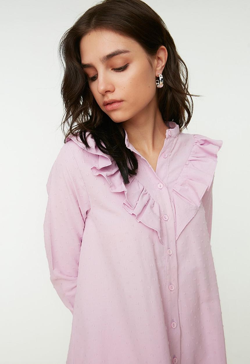 Trendyol - Stand up collar shirt - lilac
