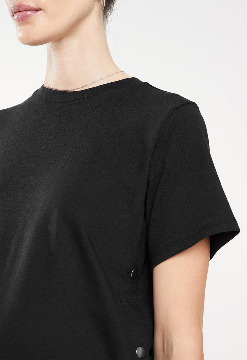 Superbalist - Nursing tee with popper sides - black
