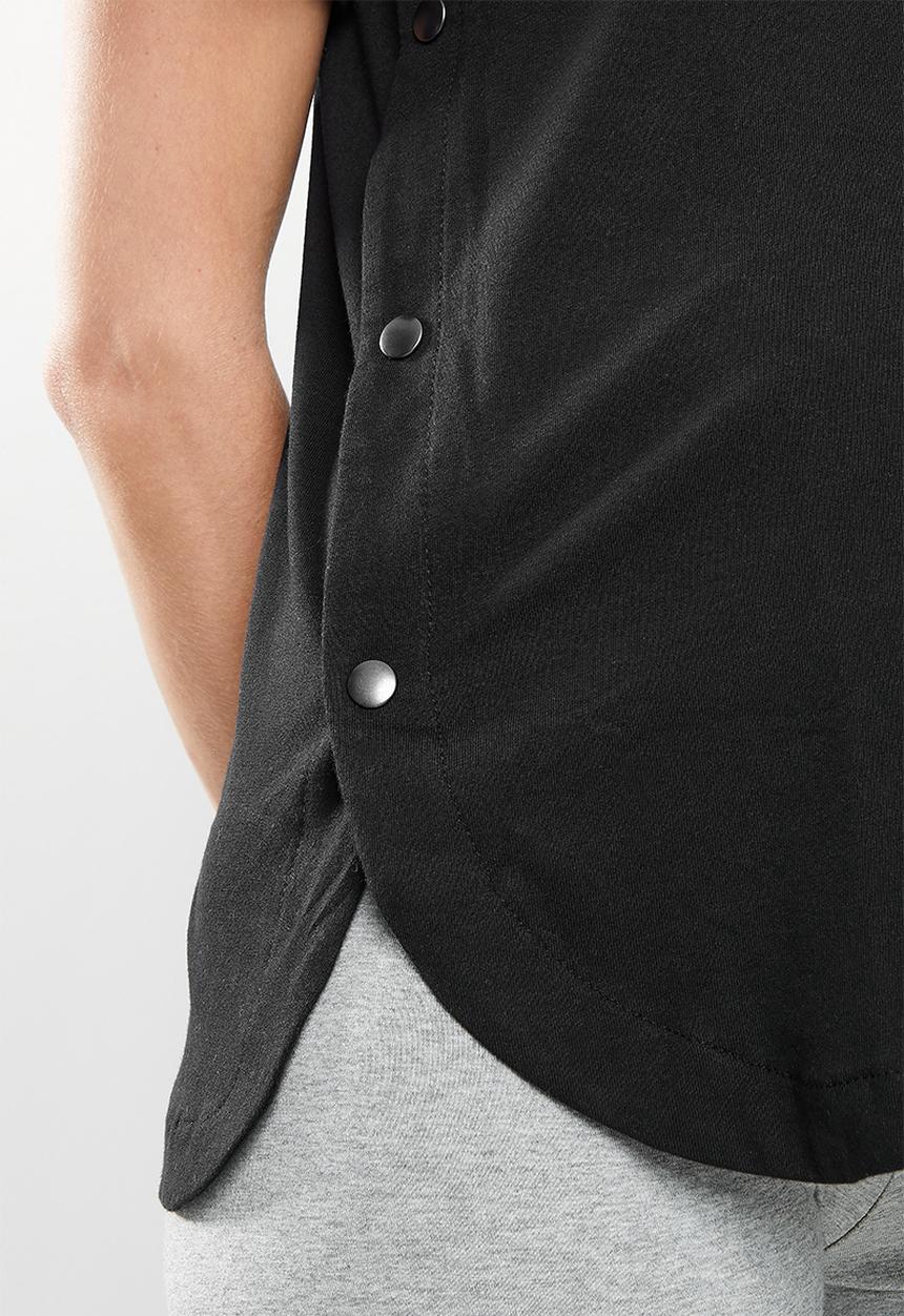 Superbalist - Nursing tee with popper sides - black