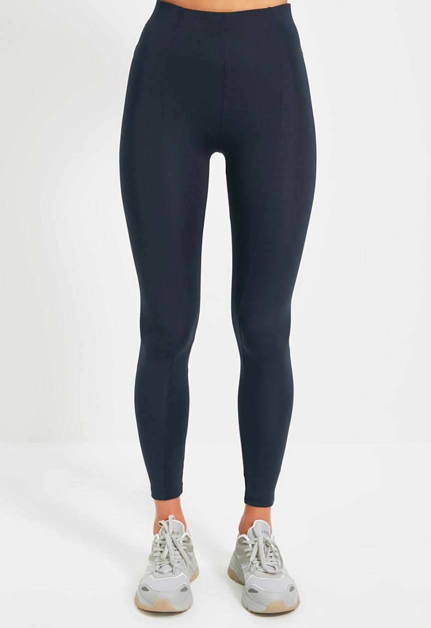Trendyol - Ribbed sport leggings - dark navy
