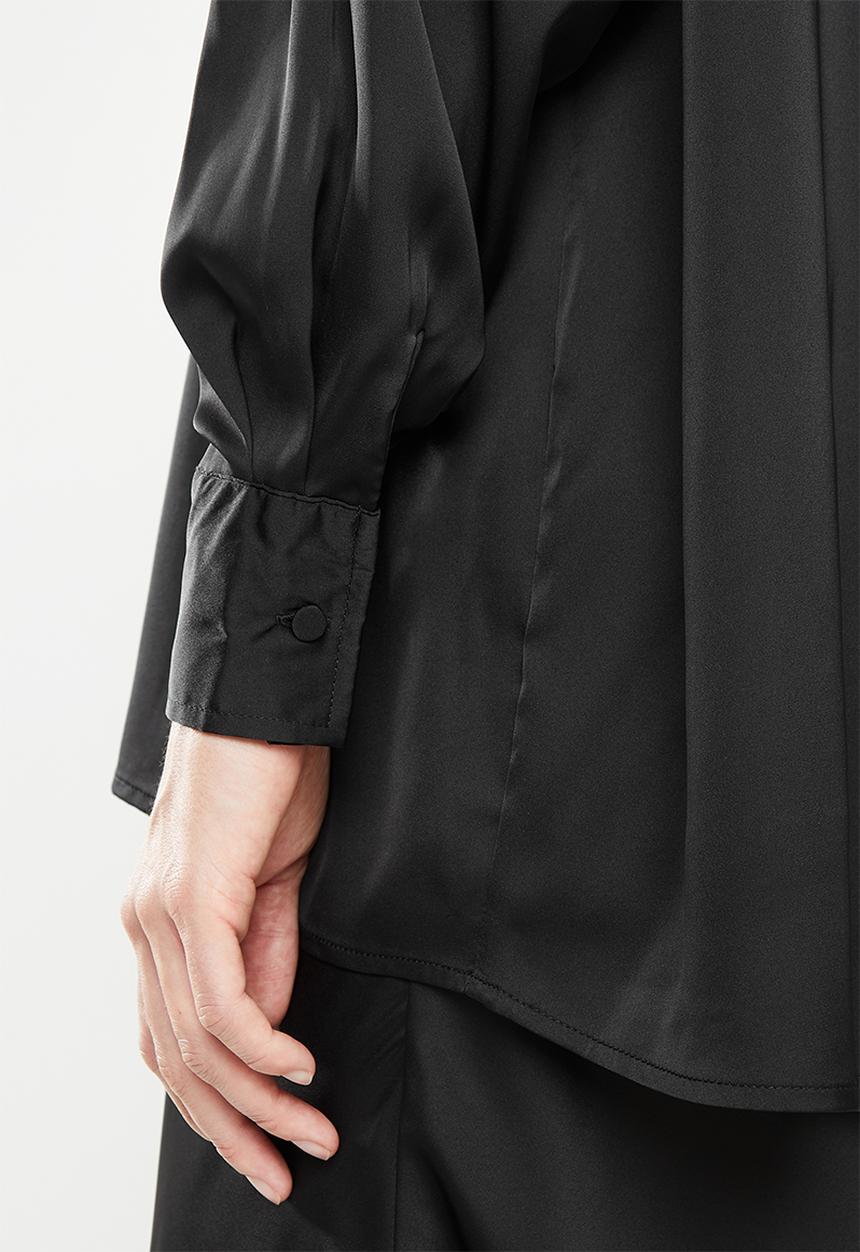 Cotton On - Maternity satin dad shirt - black