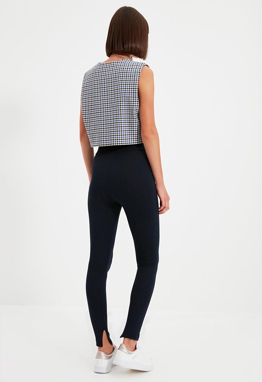 Trendyol - Rib detailed leggings - navy