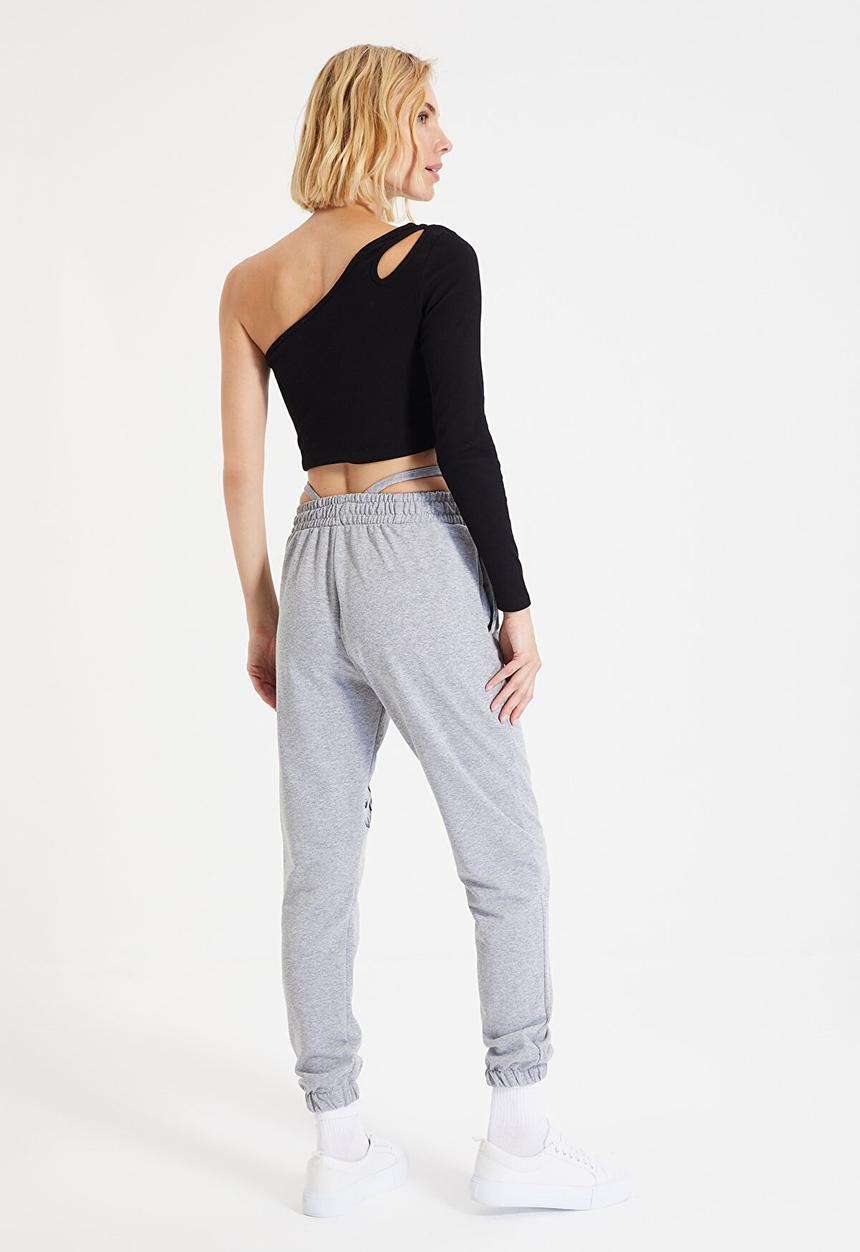 Trendyol - Printed  slim sweatpants - grey