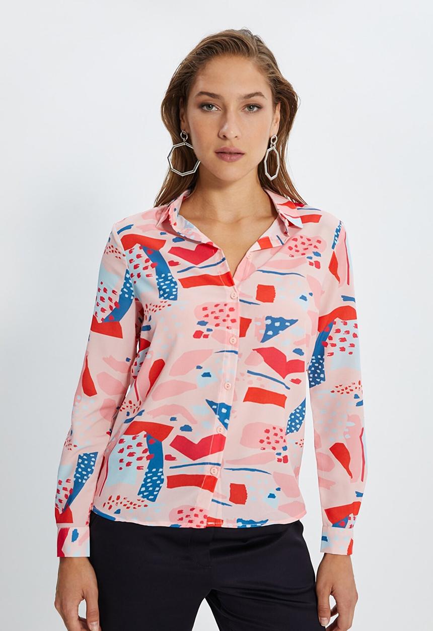 Trendyol - Print detailed shirt - pink